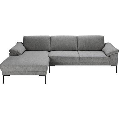Bank Tom met chaise longue links - Monza - grijs - Leen Bakker