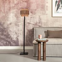 GOOD&MOJO Vloerlamp 'Bhutan' Bamboe, 130cm, kleur Zwart/Naturel