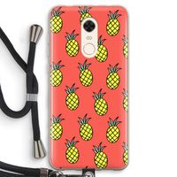 Ananas: Xiaomi Redmi 5 Transparant Hoesje met koord Ananas: Xiaomi Redmi 5 Transparant Hoesje met koord