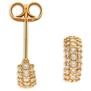 Glow 206.2175.00 Oorknoppen geelgoud-zirconia wit 4 mm