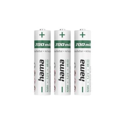 Hama NiMH-accu&apos;s AAA Micro 700 MAh 1,2V 3 Stuks