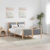 Bedframe Bruin en lichtgrijs 120 x 190 cm Massief grenenhout