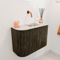 Toiletmeubel Mondiaz Joya Dlux | 63.2 cm | Meubelkleur Shadow | Faye wastafel Nata Wasbak Midden | Zonder kraangat(en)