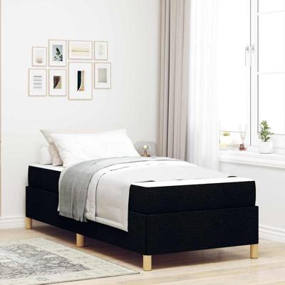Boxspring bed Anders Zwart en Wit 90 x 200 cm Stof
