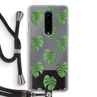 Monstera leaves: OnePlus 8 Transparant Hoesje met koord