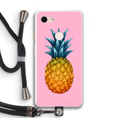 Grote ananas: Pixel 3 XL Transparant Hoesje met koord
