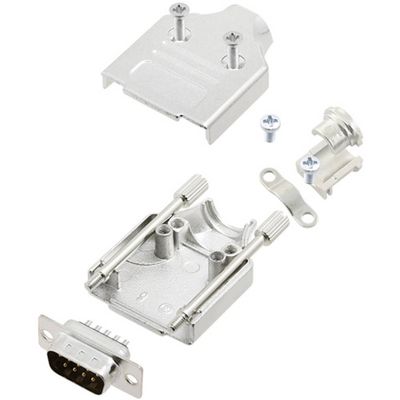 TRU COMPONENTS TCMHDM09DMPK 7708536 D-sub male connectorset 180 ° Aantal polen: 9 Soldeerkelk 1 stuk(s)