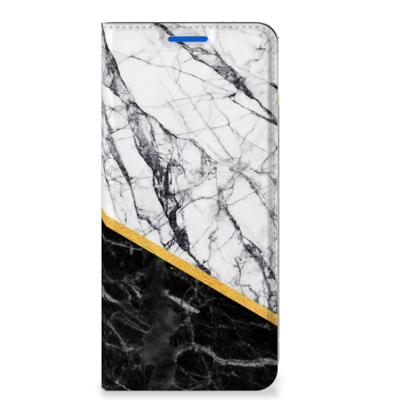 OPPO Reno6 5G | Standcase | Marmer Wit Zwart - Origineel Cadeau Man