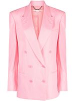 Stella McCartney blazer croisé à revers crantés - Rose - thumbnail