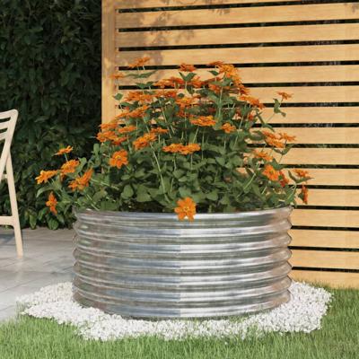 Plantenbak 80x80x36 cm gegalvaniseerd staal zilverkleurig