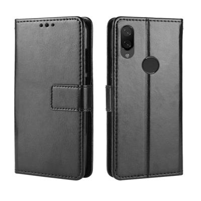 Retro Crazy Horse textuur horizontale Flip leren Case voor de Xiaomi Redmi 7 met houder & kaartsleuven & fotolijstjes (zwart)