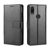 Retro Crazy Horse textuur horizontale Flip leren Case voor de Xiaomi Redmi 7 met houder & kaartsleuven & fotolijstjes (zwart)