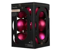 Decoris kerstballenset plastic d6cm 12st roze