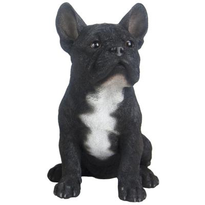 Tuinbeeld Franse Bulldog hond - zwart - H29 cm