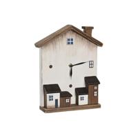 Tafelklok DKD Home Decor Wit Huizen