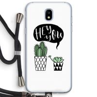 Hey you cactus: Samsung Galaxy J5 (2017) Transparant Hoesje met koord