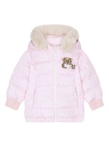 Dolce & Gabbana Kids panelled-design hooded jacket - Rose