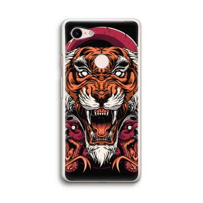 Tiger and Rattlesnakes: Google Pixel 3 Transparant Hoesje