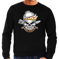 Reaper bbq / barbecue cadeau sweater / trui zwart voor heren - thumbnail