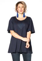 Yoek Tunic flare heart | Blauw | Maat XL