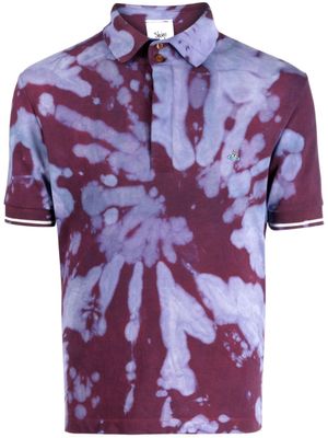 Stain Shade polo à imprimé tie-dye - Violet