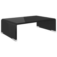 vidaXL Tv-meubel/monitorverhoger zwart 40x25x11 cm glas - thumbnail