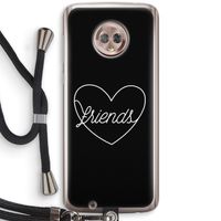 Friends heart black: Motorola Moto G6 Transparant Hoesje met koord