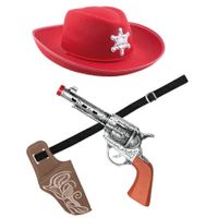 Verkleed cowboy hoed/holster met een revolver voor kinderen - carnaval - thumbnail