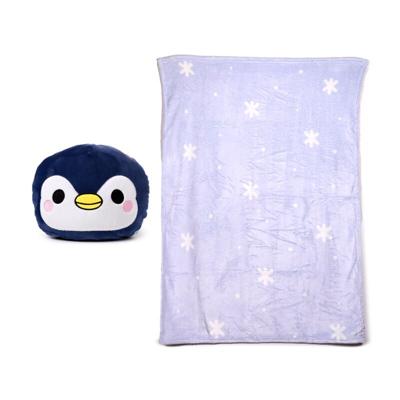 Blankeazzz Adoramals Nico de Pinguin 2-in-1 Knuffel & Reisdeken