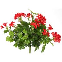 Kunstbloemen boeketje Oostenrijkse geranium - rood - 40 cm - thumbnail