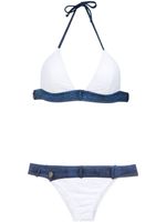 Amir Slama denim panels bikini set - Blanc