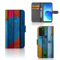 OPPO Reno6 5G | Book Style Case | Wood Heart - Cadeau voor je Vriend