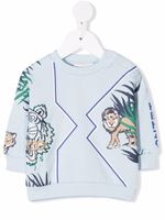 Kenzo Kids sweat à imprimé animalier - Bleu