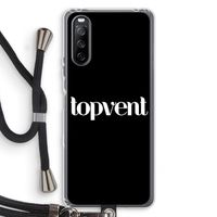 Topvent Zwart: Sony Sony Xperia 10 III Transparant Hoesje met koord