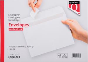 25 Witte zelfklevende enveloppen C5 162 x 229 mm
