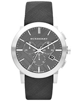 Horlogeband Burberry BU9359 Leder/Kunststof Zwart 22mm