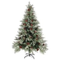 The Living Store Kerstboom - PVC en PE takken - 150 cm hoog - 90 cm diameter - Met LED-verlichting - Inclusief