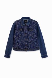Spijkerjack met gebloemd borduursel - BLUE - 36