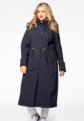 Yoek Raincoat waiststring long | Blauw | Maat 56