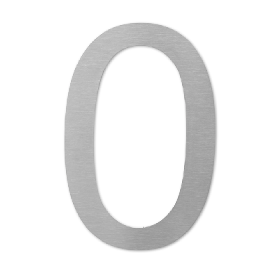 LIROdesign huisnummer 0 RVS - 30 cm - per stuk