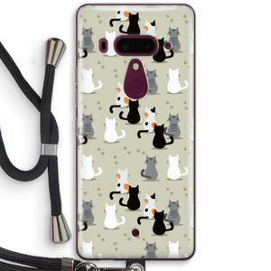 Katten: HTC U12+ Transparant Hoesje met koord