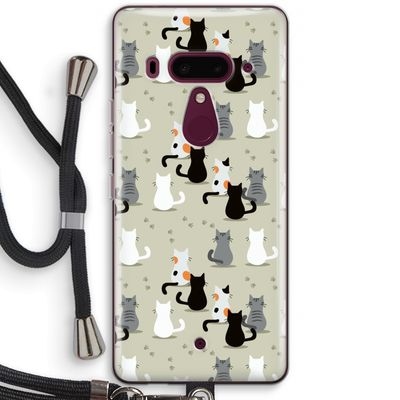 Katten: HTC U12+ Transparant Hoesje met koord