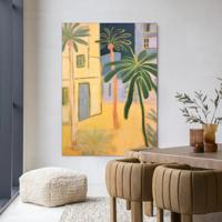 Urban Cotton Wandkleed 'Otrobanda' 145 x 190cm in Frame - black