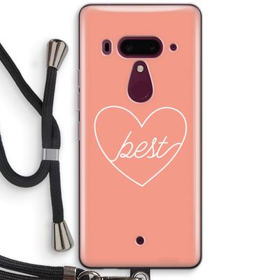 Best heart: HTC U12+ Transparant Hoesje met koord