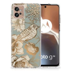 TPU Case voor Motorola Moto G32 Vintage Bird Flowers