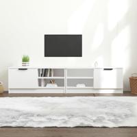 Tv-meubels 2 st 80x35x36,5 cm bewerkt hout wit