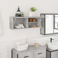 Badkamerwandkast 80x25x30 cm bewerkt hout betongrijs