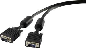 Renkforce RF-4212498 VGA-kabel VGA Aansluitkabel VGA-stekker 15-polig, VGA-stekker 15-polig 1.80 m Zwart Met Ferrietkern