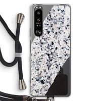 Gespikkelde marmer: Sony Xperia 1 III Transparant Hoesje met koord