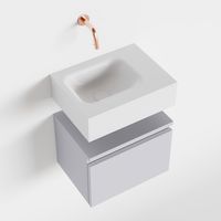Toiletmeubel Mondiaz Andor | 40 cm | Meubelkleur Cale | Lex vrijhangend wastafel Talc Links | Zonder kraangat